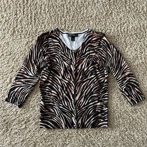 White House Black Market cardigan. Tiger print. Size M.